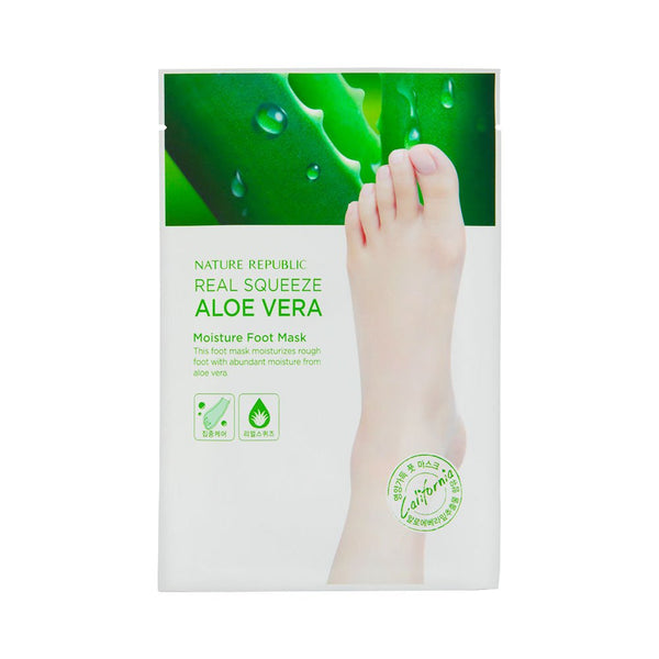 Nature Republic Real Squeeze Aloe Vera Moisture Foot Mask (1pcs) 16ml , 8806173424450 , Skincare aloe vera, foot mask, mask, moisturise