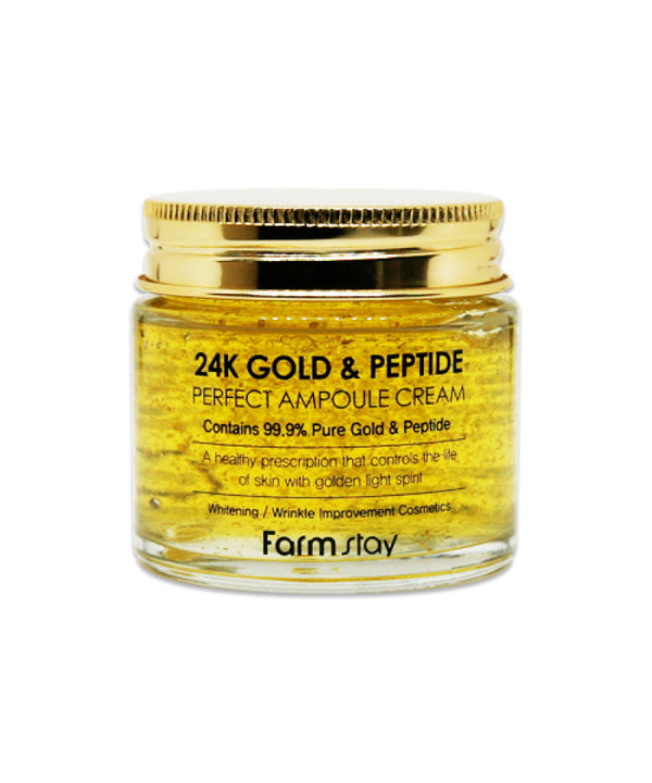 FARM STAY 24K Gold & Peptide Perfect Ampoule Cream 80ml ,  , Skincare ampoules, creams, serums, Type_Cream, Type_Whitening, whitening, whitening creams, wrinkle care