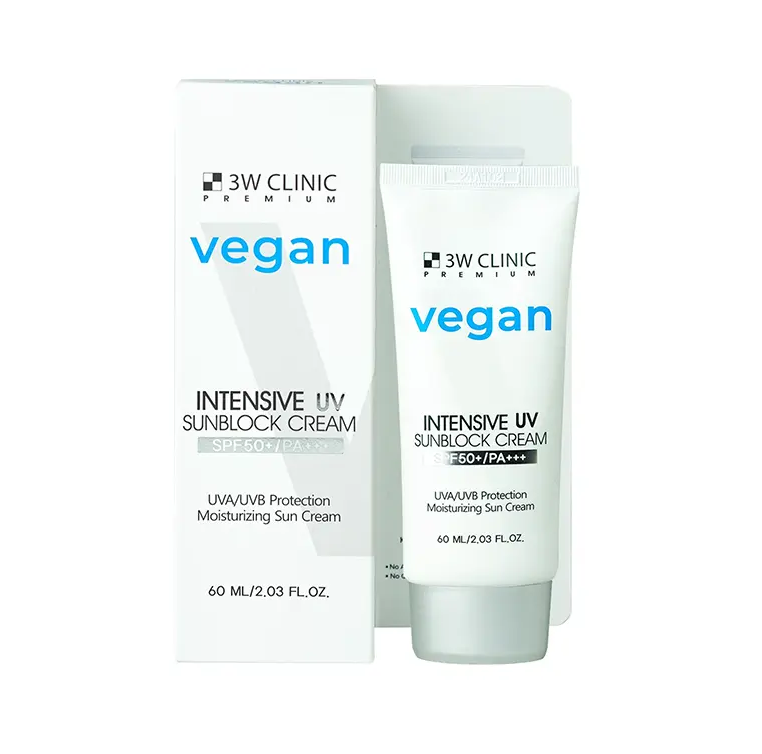 3W CLINIC Premium Vegan Intensive UV Sunblock Cream SPF50+ PA+++ 60ml