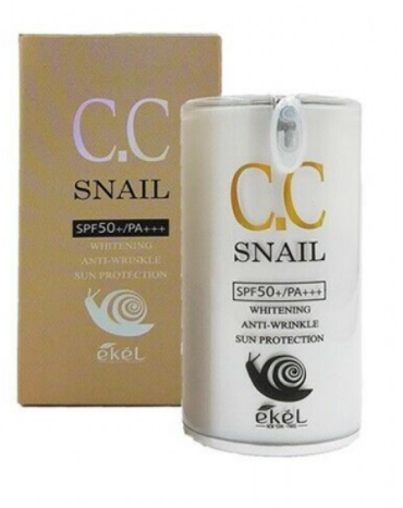 eKel Snail CC Cream (SPF50+ PA+++) Pump Style 50g , 8809391180979 , Make Up cc cream, cream, foundation, make up, snail, SPF, SPF50, Type_Cream