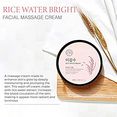 THE FACE SHOP Rice Water Bright Facial Massage Cream 200ml , 8806182565663 , Skincare cream, creams, massage, massage cream, Type_Cream