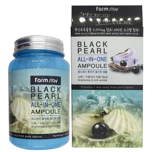FARM STAY Black Pearl All In One Ampoule 250ml , 8809469772815 , Skincare ampoules, serums