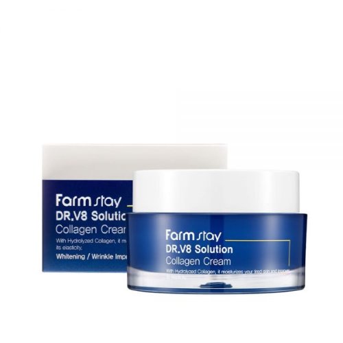 FARM STAY DR.V8 Solution Collagen Cream 50ml , 8809624723614 , Skincare anti wrinkle, collagen, creams, Type_Cream, Type_Whitening, whitening, whitening creams, wrinkle care