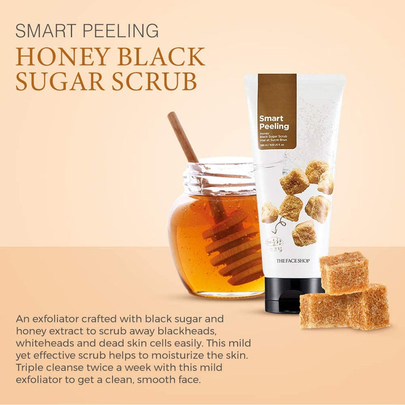 THE FACE SHOP Smart Peeling Honey Black Brown Sugar Scrub 120ml