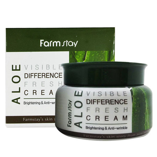 FARM STAY Aloe Visible Difference Fresh Cream 100g , 8809636281058 , Skincare anti wrinkle, cream, creams, Type_Cream, Type_Whitening, whitening, whitening creams, wrinkle care