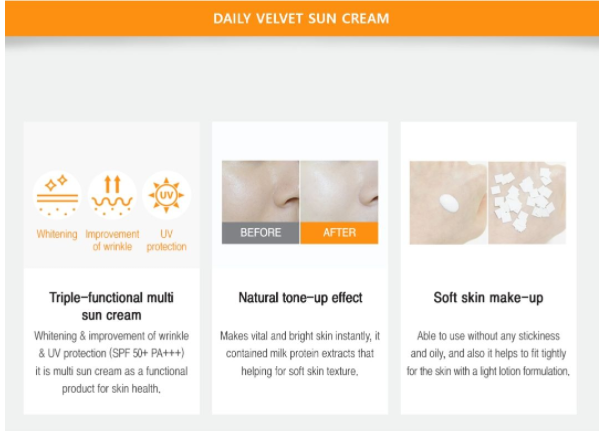 JNN-II DAILY VELVET SUN CREAM 50g , 8809534253034 , Skincare sun, sun block, sun cream, sunscreen, uv, UV Block, uv protection