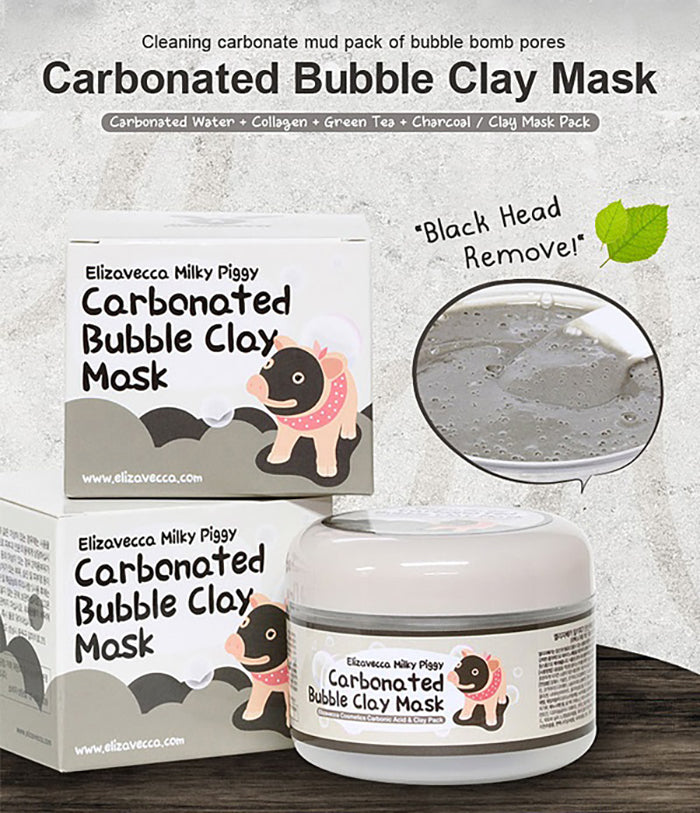 ELIZAVECCA Milky Piggy Carbonated Bubble Clay Mask 100g , 8809071369427 , Skincare blackhead, blackheads, bubble clay mask, clay, elizavecca, mask, whitehead
