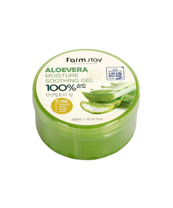 FARM STAY Aloevera Moisture Soothing Gel 300ml , 8809430539171 , Skincare gel, moisture, soothing