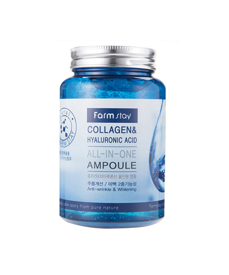 FARM STAY Collagen & Hyaluronic Acid All In One Ampoule 250ml , 8809469770002 , Skincare ampoules, serums