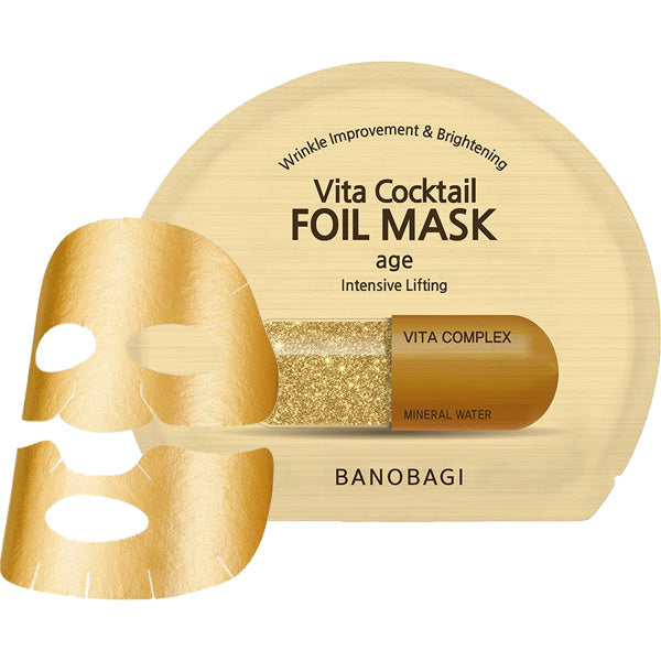BANOBAGI Vita Cocktail Foil Mask Age Intensive Lifting Pack (10 Sheets) , 8809486361047 , Skincare anti aging, dull skin, elastic, foil, foil mask, mask, mask pack, mask set, mask sheet, moisturise