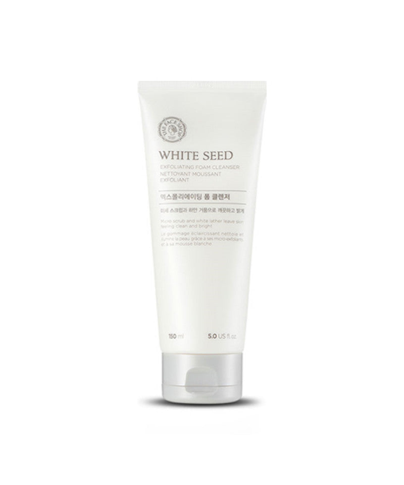 THE FACE SHOP White Seed Exfoliating Cleansing Foam 150ml , 8806182550706 , Skincare cleanser, cleansers, cleansing, clearance, exfoliate, exfoliater, exfoliating, exfoliator, exfoliators