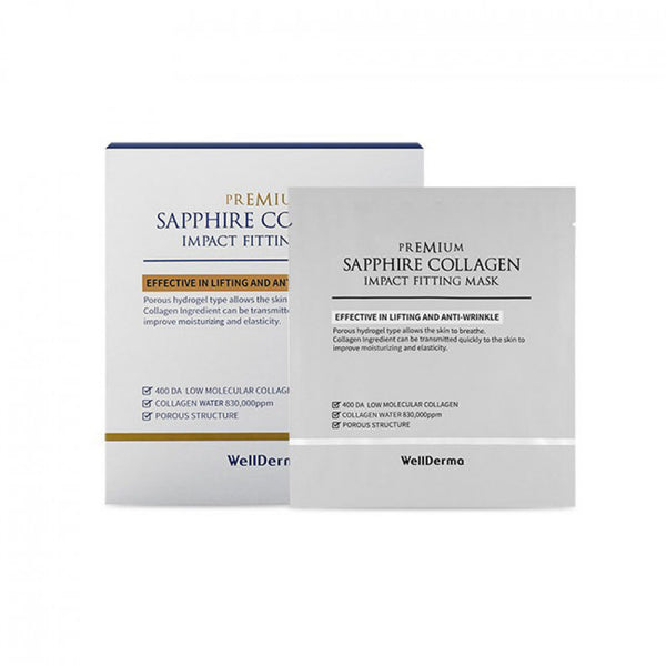 WellDerma Premium Sapphire Collagen Impact Fitting Mask Set 4pcs , 8809502183950 , Skincare collagen, face, fitting mask, hydrogel, mask, mask pack, mask set, mask sheets, masks, moisture, moisturise